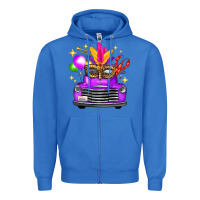 True Royal mardi gras truck leopard mask Zipper Hoodie - FaDigitalArtStudio