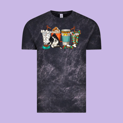 Alaskan Border Collie Dog Coffee Cups Vintage Tee Designed By Texasbilliewilder