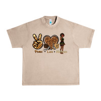 French Oak peace love melanin Urban Heavy Tee - texasbilliewilder