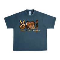 Midnight Navy peace love melanin Urban Heavy Tee - texasbilliewilder