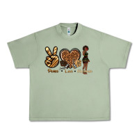 Oil Green peace love melanin Urban Heavy Tee - texasbilliewilder