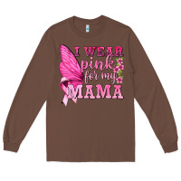 Chestnut I Wear Pink For My Mama with Butterfly Long Sleeve Tee - texasbilliewilder