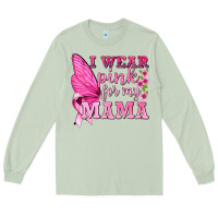 Matcha I Wear Pink For My Mama with Butterfly Long Sleeve Tee - texasbilliewilder