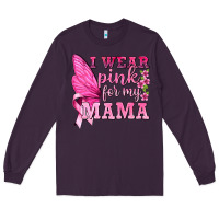 Plum I Wear Pink For My Mama with Butterfly Long Sleeve Tee - texasbilliewilder