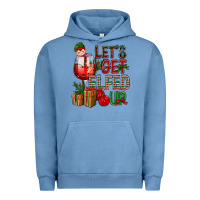 Pigment Pebble Blue Let's Get Elfed Up Christmas Urban Hoodie - BundleAndBundleShop