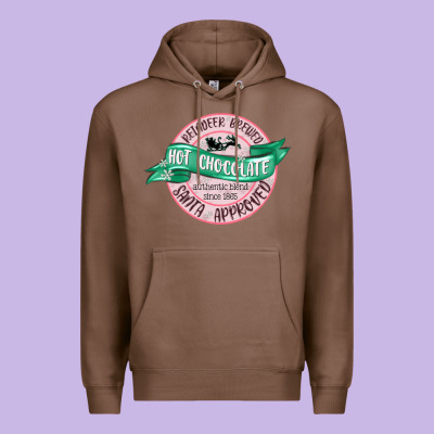 Reindeer Brewed Santa Approved Pink Premium Hoodie Designed By Maliassmallbusiness