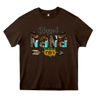 Chocolate Brown blessed nana Heavy Core Tee - CowhideDigitalArt