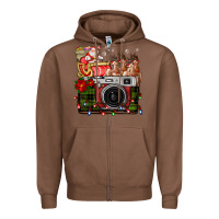 Chestnut Christmas Santa Vintage Camera Zipper Hoodie - FaDigitalArtStudio