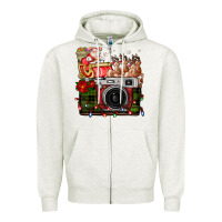 Christmas Santa Vintage Camera Zipper Hoodie | Teevron