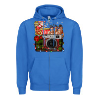 True Royal Christmas Santa Vintage Camera Zipper Hoodie - FaDigitalArtStudio