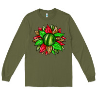 Army Green watermelon sunflower Long Sleeve Tee - Zillion Design Studio