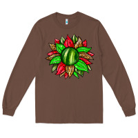 Chestnut watermelon sunflower Long Sleeve Tee - Zillion Design Studio