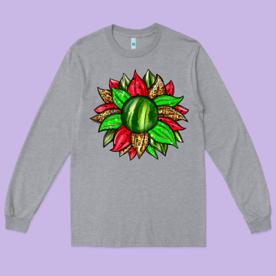 Watermelon Sunflower Long Sleeve Tee Designed By Zillion Design Studio