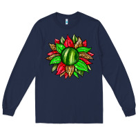 Navy watermelon sunflower Long Sleeve Tee - Zillion Design Studio