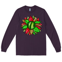 Plum watermelon sunflower Long Sleeve Tee - Zillion Design Studio