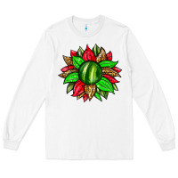 White watermelon sunflower Long Sleeve Tee - Zillion Design Studio