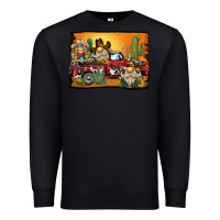 Black western truck cowboy gnome background Premium Sweatshirt - BarkalooDesign