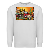 Dove Grey western truck cowboy gnome background Premium Sweatshirt - BarkalooDesign