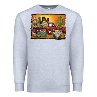 Heather Grey western truck cowboy gnome background Premium Sweatshirt - BarkalooDesign