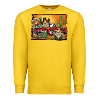 Lemon western truck cowboy gnome background Premium Sweatshirt - BarkalooDesign