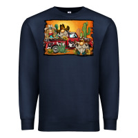 Navy western truck cowboy gnome background Premium Sweatshirt - BarkalooDesign
