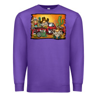 Purple western truck cowboy gnome background Premium Sweatshirt - BarkalooDesign