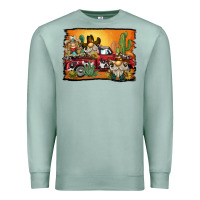 Seafoam western truck cowboy gnome background Premium Sweatshirt - BarkalooDesign