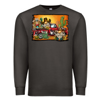 Smoke western truck cowboy gnome background Premium Sweatshirt - BarkalooDesign
