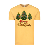 Vintage Mustard merry christmas trees Vintage Tee - RanaPortraitStore