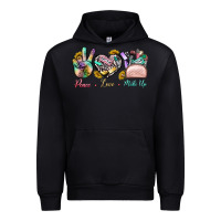 Black Peace Love Make Up Urban Hoodie - BundleAndBundleShop