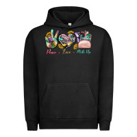 Pigment Black Peace Love Make Up Urban Hoodie - BundleAndBundleShop