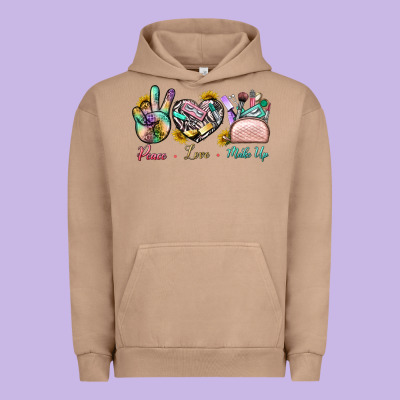 Peace Love Make Up Urban Hoodie Designed By Bundleandbundleshop