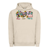 Pigment French Oak Peace Love Make Up Urban Hoodie - BundleAndBundleShop