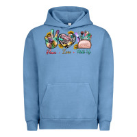 Pigment Pebble Blue Peace Love Make Up Urban Hoodie - BundleAndBundleShop