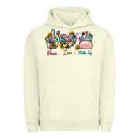 Pigment Pistachio Peace Love Make Up Urban Hoodie - BundleAndBundleShop