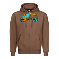Chestnut farm truck with sunflower Zipper Hoodie - HRA Design Shop