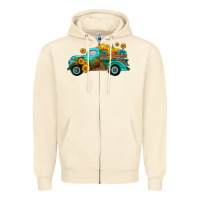 Sandshell farm truck with sunflower Zipper Hoodie - HRA Design Shop