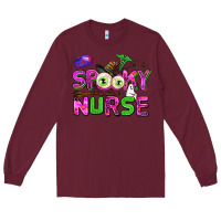 Burgundy spooky nurse Long Sleeve Tee - AdoDesignShop