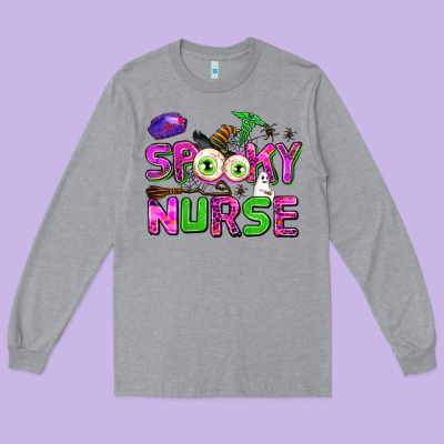 Spooky Nurse Long Sleeve Tee Designed By Adodesignshop