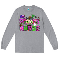 Heather Grey spooky nurse Long Sleeve Tee - AdoDesignShop