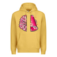 Antique Gold custom name cheerleader with megaphone Premium Hoodie - MaliasSmallBusiness