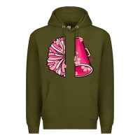 Army Green custom name cheerleader with megaphone Premium Hoodie - MaliasSmallBusiness