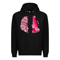 Black custom name cheerleader with megaphone Premium Hoodie - MaliasSmallBusiness