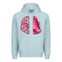 Blue Mist custom name cheerleader with megaphone Premium Hoodie - MaliasSmallBusiness
