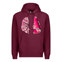 Burgundy custom name cheerleader with megaphone Premium Hoodie - MaliasSmallBusiness