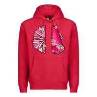Cardinal custom name cheerleader with megaphone Premium Hoodie - MaliasSmallBusiness