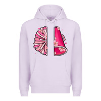 Lilac custom name cheerleader with megaphone Premium Hoodie - MaliasSmallBusiness