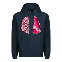 Navy custom name cheerleader with megaphone Premium Hoodie - MaliasSmallBusiness