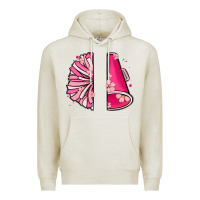 Oatmeal Heather custom name cheerleader with megaphone Premium Hoodie - MaliasSmallBusiness