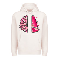 Pale Pink custom name cheerleader with megaphone Premium Hoodie - MaliasSmallBusiness